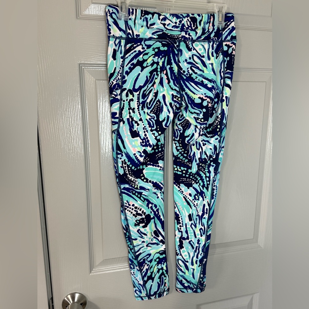 Lilly Pulitzer Blue and Teal Leggings| Medium - Picture 6 of 9